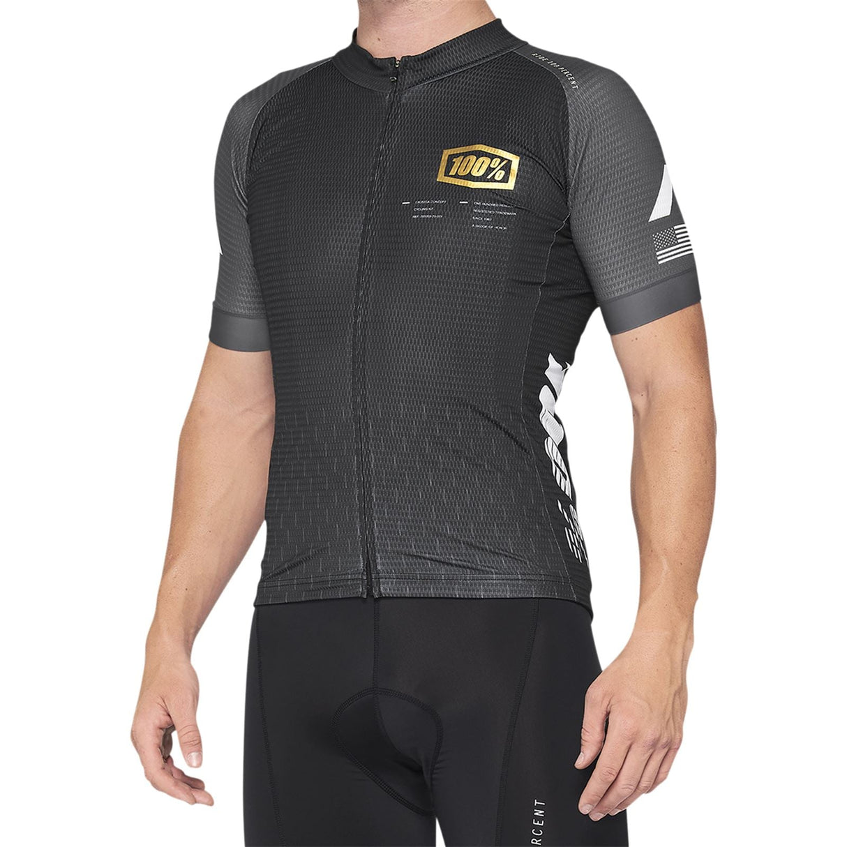 100% Exceeda Jersey - Short-Sleeve - Black/Charcoal - XL [MPN: 40051-00003]