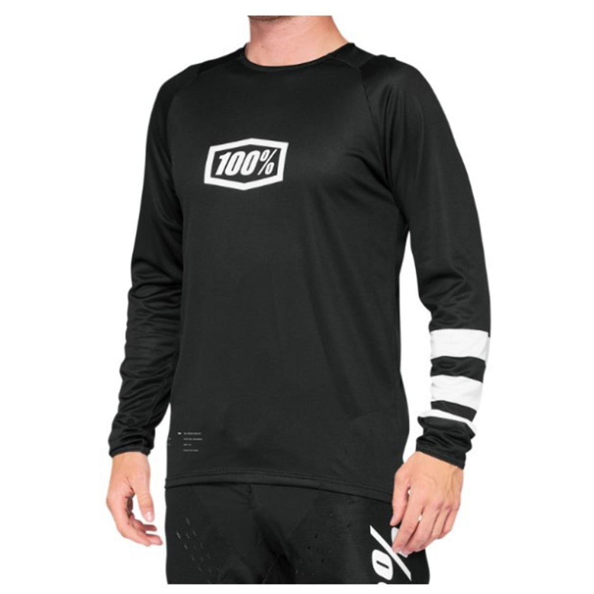 100% R-Core Long-Sleeve Jersey - Black/White - Small [MPN: 40005-00010]