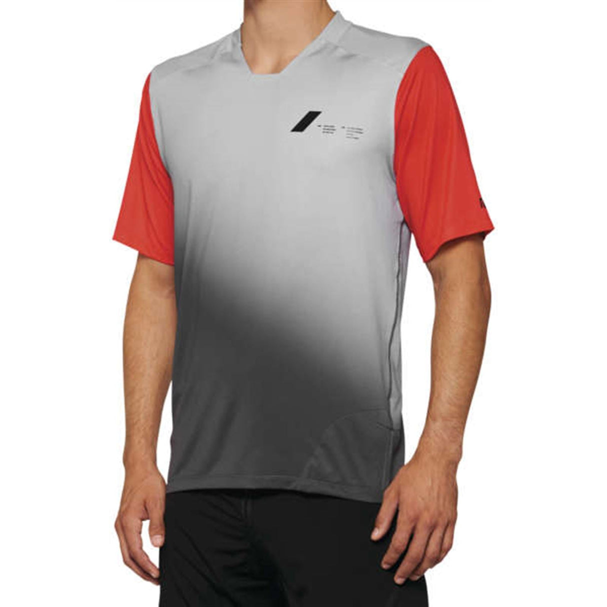100% Celium Jersey - Short-Sleeve - Gray/Racer Red - Small [MPN: 40011-00010]