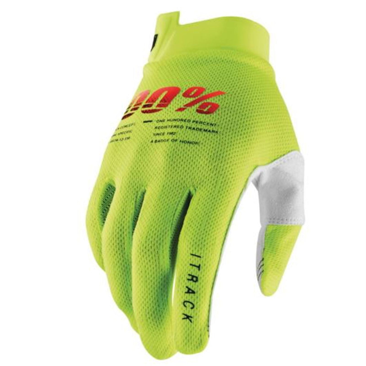 100% Men's iTrack Gloves Flo Yellow, Medium [MPN: 10008-00011]