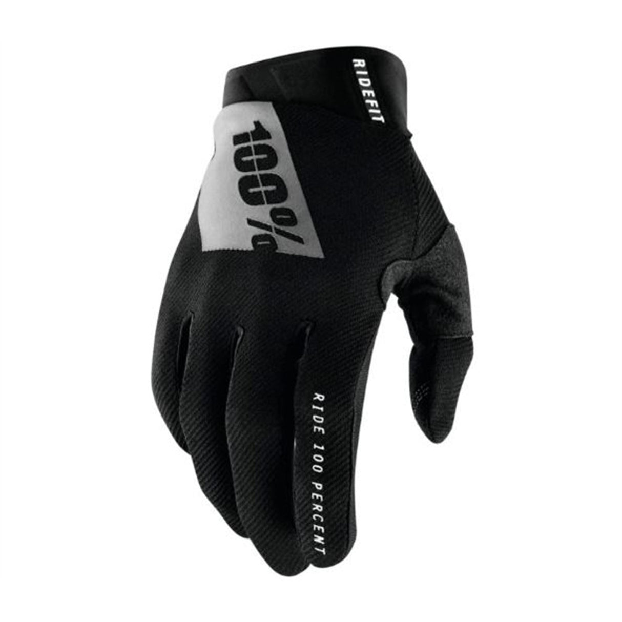 100% Men's Ridefit Gloves Black/White, Medium [MPN: 10010-00001]
