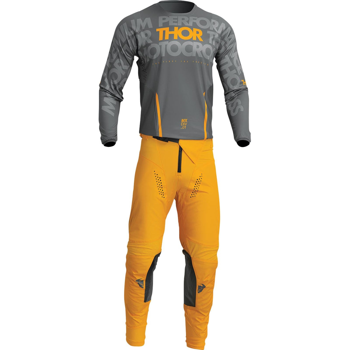 Thor Pulse Mono Jersey - Gray/Yellow - Small 2910-7103