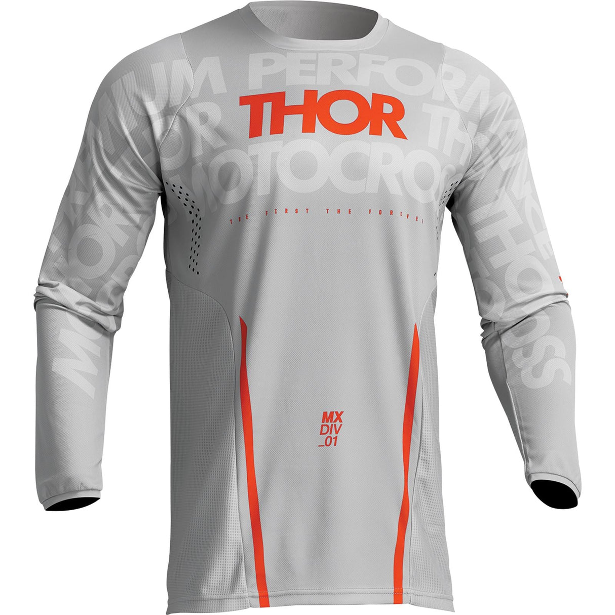 Thor Pulse Mono Jersey - Gray/Orange - Small 2910-7109