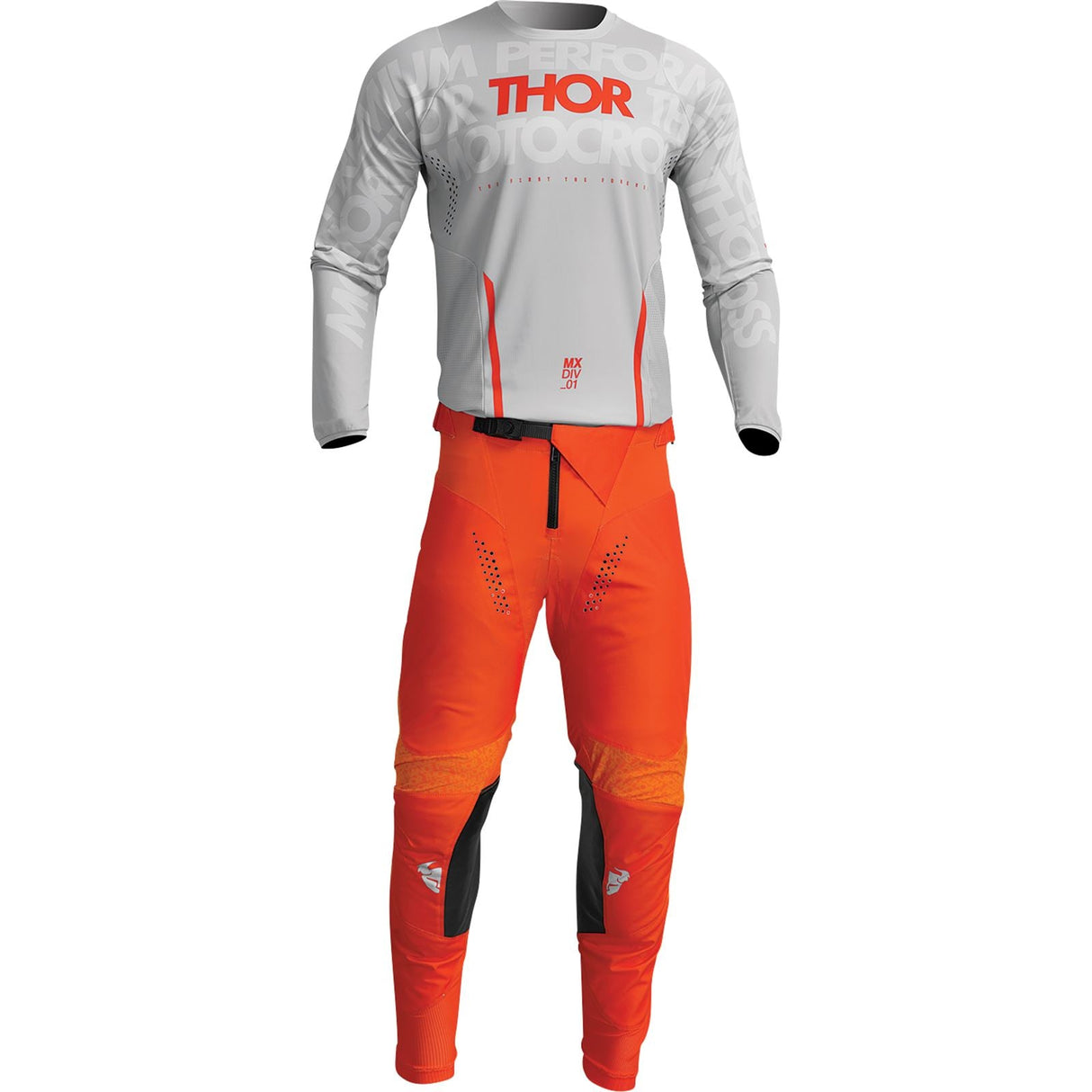 Thor Pulse Mono Jersey - Gray/Orange - Small 2910-7109