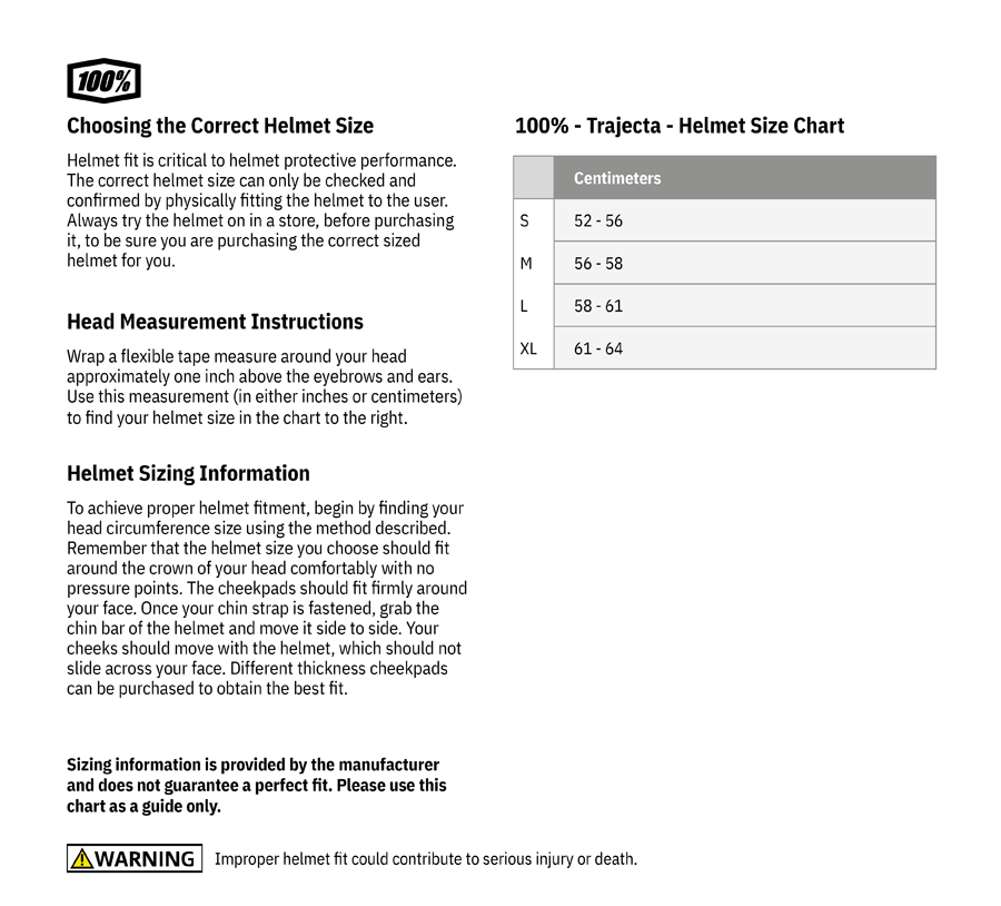 100% Trajecta Helmet - Fidlock - Black/White - Large [MPN: 80003-00007]