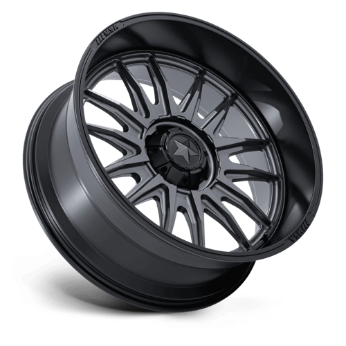 MSA M55 Commander UTV Matte Gunmetal with Matte Black Lip Wheels, Cast Aluminum