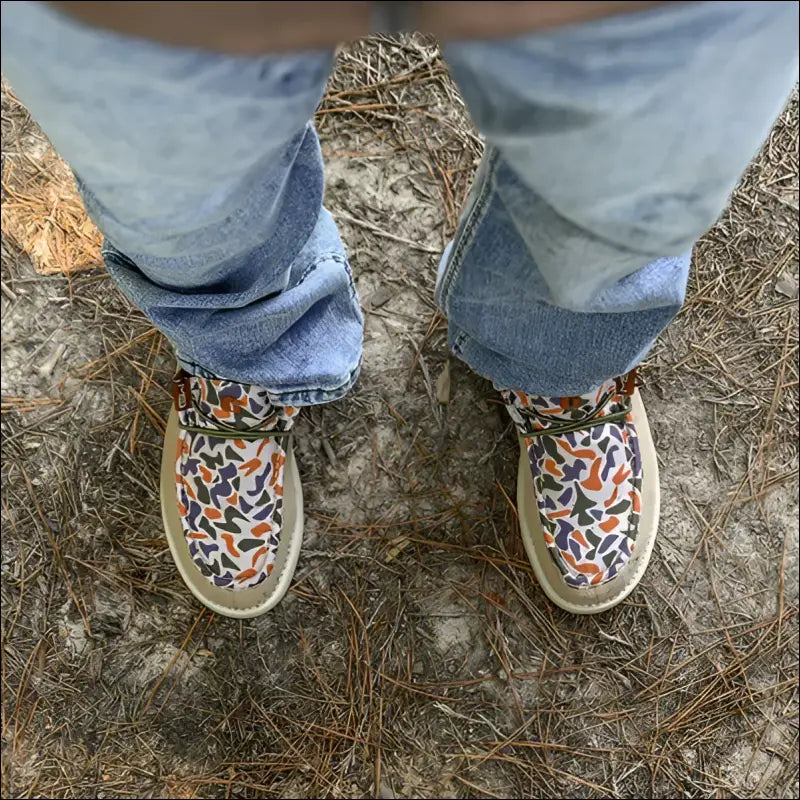 Camp Shoes | Mens - Old School Camo - 9 - Footwear