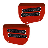 Dual Wide 8’’ LED Headlights for 2014-2025 Honda Rancher Foreman Rubicon - Red - Head Lights