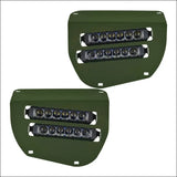 Dual Wide 8’’ LED Headlights for 2014-2025 Honda Rancher Foreman Rubicon - Olive Green - Head Lights