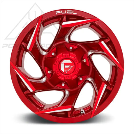 Fuel D754 Reaction UTV Wheel - Candy Red Milled (5 Lug) - Wheels