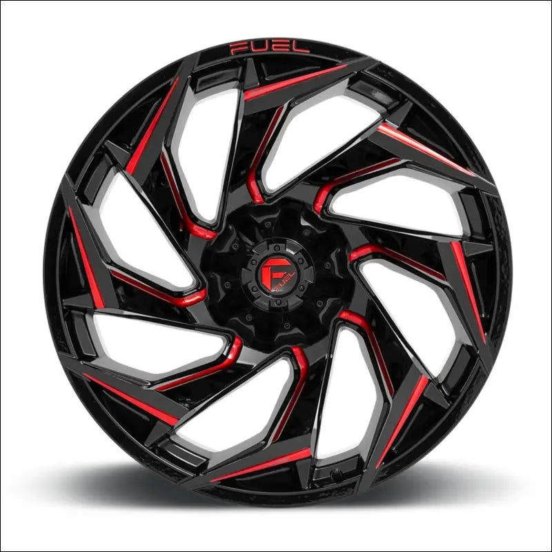 Fuel D754 Reaction UTV Wheel - Gloss Black Milled with Red Tint