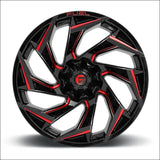 Fuel D754 Reaction UTV Wheel - Gloss Black Milled with Red Tint
