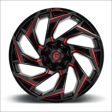 Fuel D754 Reaction UTV Wheel - Gloss Black Milled with Red Tint