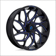 Fuel D778 Runner UTV Wheel Gloss Black Milled Candy Blue - 18x7 / 4x137 / + 13mm - Wheels
