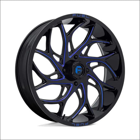 Fuel D778 Runner UTV Wheel Gloss Black Milled Candy Blue - 18x7 / 4x137 / + 13mm - Wheels