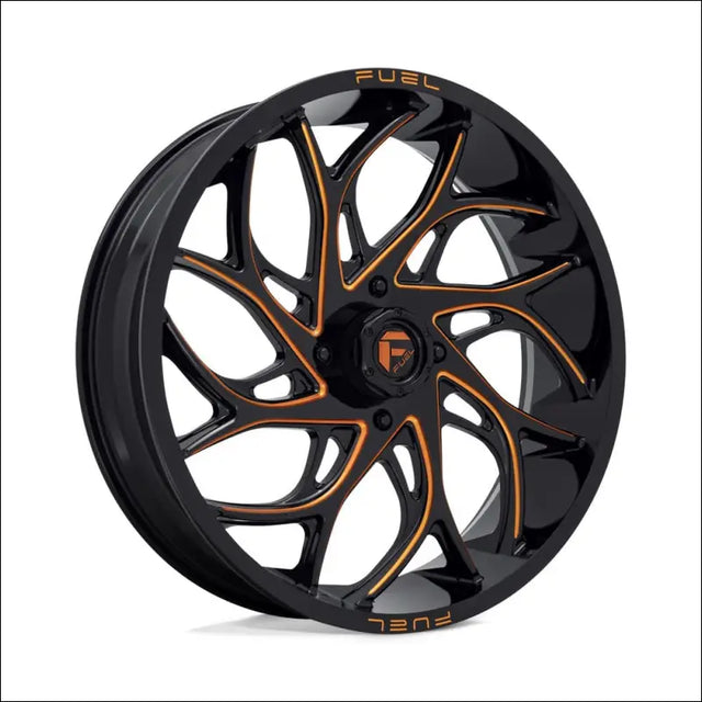 Fuel D780 Runner UTV Wheel Gloss Black Milled Orange - 18x7 / 4x137 / + 13mm - Wheels