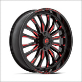 Fuel D822 ARC UTV Wheel Gloss Black Milled Red - 18x7 / 4x137 / + 13mm - Wheels
