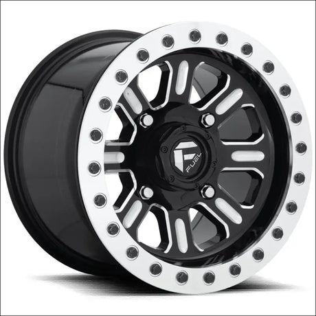 Fuel D910 Hardline Beadlock Wheel Gloss Black Milled - 15x7 / 4x137 / + 38mm - Wheels