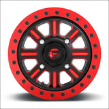 Fuel D911 Hardline Beadlock Wheel Gloss Black Red Tinted Clear - 15x10 / 4x137 / + 25mm - Wheels