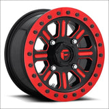 Fuel D911 Hardline Beadlock Wheel Gloss Black Red Tinted Clear - 15x7 / 4x137 / + 38mm - Wheels