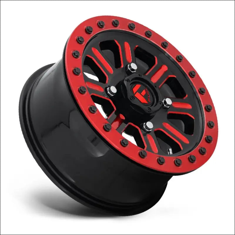 Fuel D911 Hardline Beadlock Wheel Gloss Black Red Tinted Clear - 15x7 / 4x156 / + 38mm - Wheels