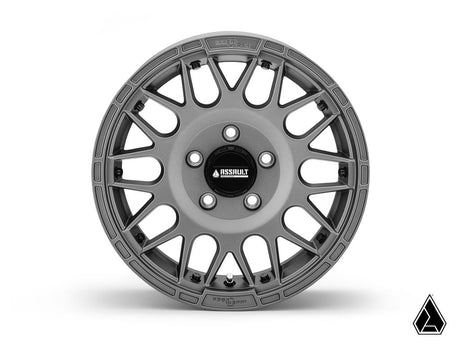 Standard XT Warrior Tires 35x10x15 on 15x7 Assault Industries Hellfire Matte Titanium Wheels 4/156 Pattern