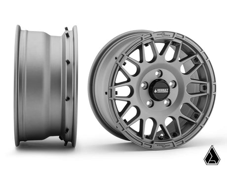 Standard XT Warrior Tires 35x10x15 on 15x7 Assault Industries Hellfire Matte Titanium Wheels 4/156 Pattern