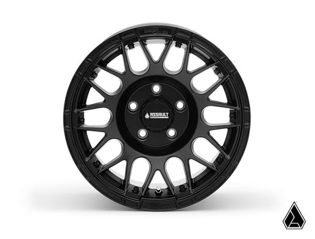 Sticky XT Warrior Tires 32x10x15 on 15x10 Assault Industries Hellfire Satin Black Wheels 5/4.5 Pattern
