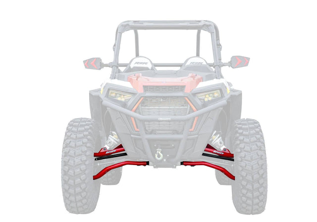 Polaris RZR XP 1000 High Clearance 2in. Forward Offset A-Arms - Red with Super-Duty Ball joints