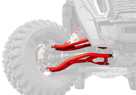Polaris RZR XP 1000 High Clearance 2in. Forward Offset A-Arms - Red with Standard Ball joints
