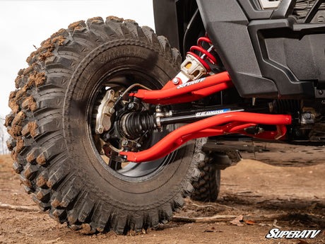 Polaris RZR XP 1000 High Clearance 2in. Forward Offset A-Arms - Red with Standard Ball joints