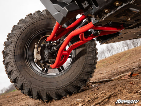 Polaris RZR XP 1000 High Clearance 2in. Forward Offset A-Arms - Red with Standard Ball joints