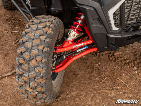 Polaris RZR XP 1000 High Clearance 2in. Forward Offset A-Arms - Red with Standard Ball joints