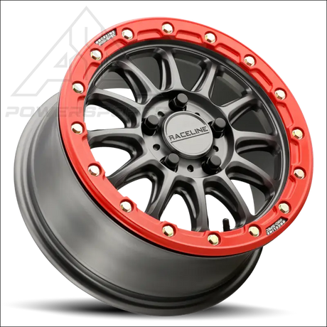 Raceline A14GR Alpha BeadLock 5 Lug Wheels – Gunmetal/Red