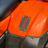 Rear Fender Warning Label Plate for 2014 + Honda Rancher Foreman Rubicon - Accessories