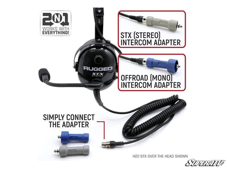 Rugged Radios ULTIMATE Alpha Audio Stereo Headset with Volume Control (OTH and BTH)