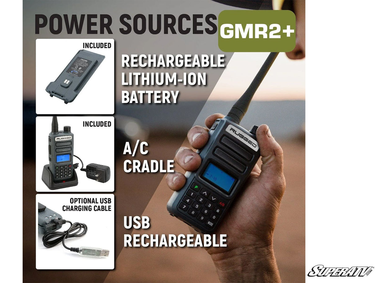 Rugged Radios Rugged GMR2 PLUS—GMRS and FRS Two-Way Handheld Radio