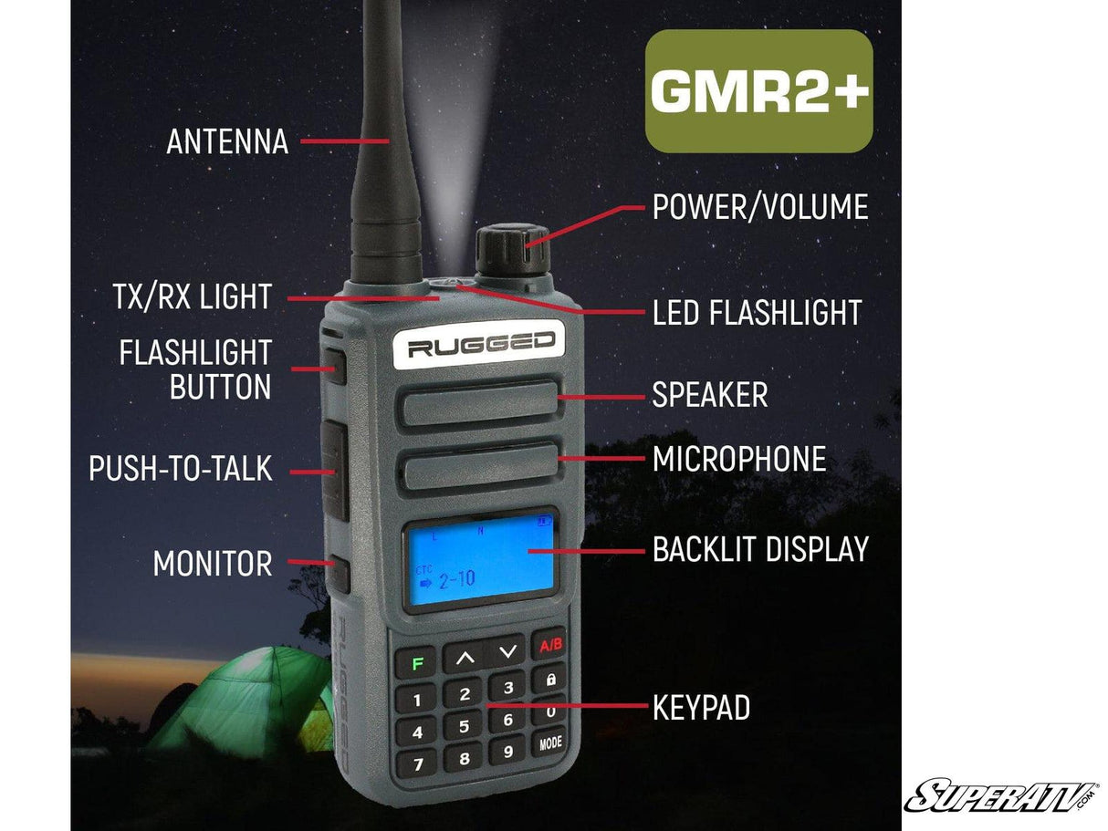Rugged Radios Rugged GMR2 PLUS—GMRS and FRS Two-Way Handheld Radio