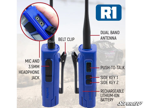 Rugged Radios Rugged R1—Business Band Two-Way Handheld Radio—Digital and Analog