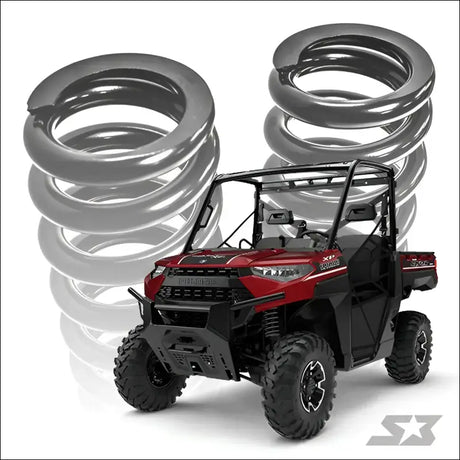 S3 Power Sports Polaris Ranger 1000 HD Springs - 2020 + Models - Front / Wrinkle Black / No Compression Tool Needed
