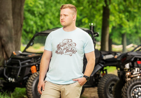 Muddy Buddy Heather Ice Blue Unisex T-Shirt