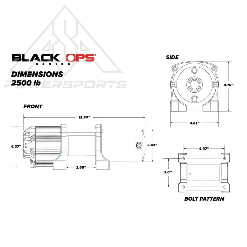 SuperATV Black Ops 2500 Synthetic Rope Winch & Wireless Remote