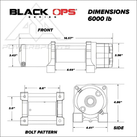 SuperATV Black Ops 6000 Synthetic Rope Winch & Wireless Remote