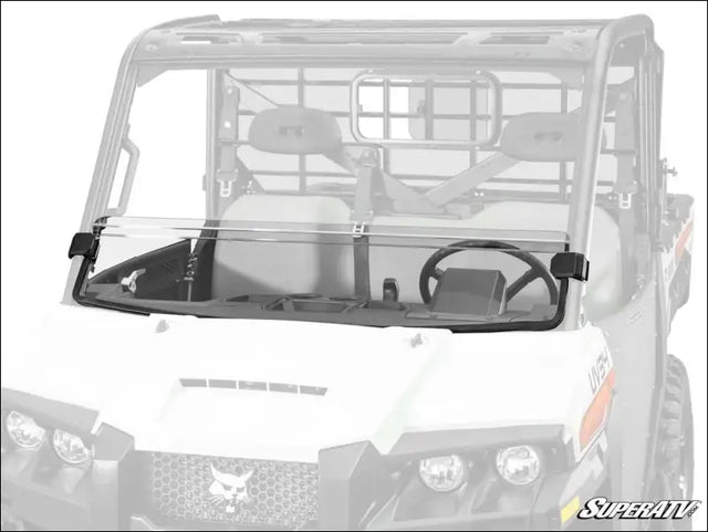 SuperATV Bobcat UV34 Half Windshield - Scratch Resistant Polycarbonate - Clear
