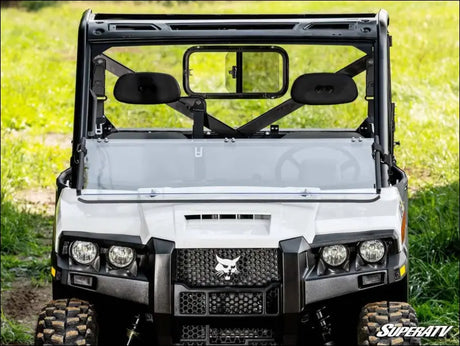 SuperATV Bobcat UV34 Scratch Resistant Flip Down Windshield - Polycarbonate - Clear