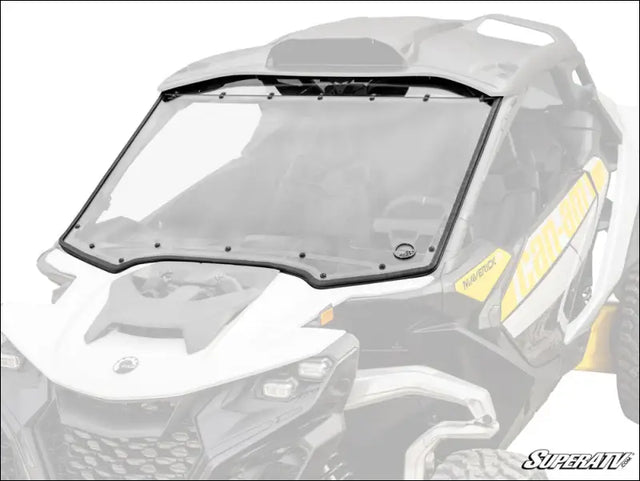 SuperATV Can-Am Maverick R Scratch-Resistant Full Windshield - Scratch Resistant Polycarbonate - Clear