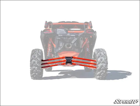 SuperATV Can-Am Maverick X3 Tubed Radius Arms - Complete Kit (6 Rods) / 72 Inch Wide / Red - Rods