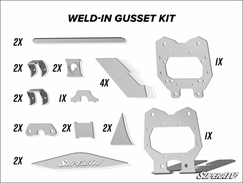 SuperATV Can-Am Maverick X3 Weld-in Gusset Kit - Parts & Accessories
