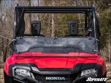 SuperATV Honda Pioneer 700 Scratch Resistant Flip Down Windshield - Polycarbonate - Clear