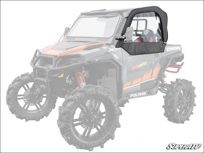 SuperATV Polaris General 1000 Primal Soft Cab Enclosure Upper Doors - 2 Seat / Yes: Sliding Window Rear Windshield